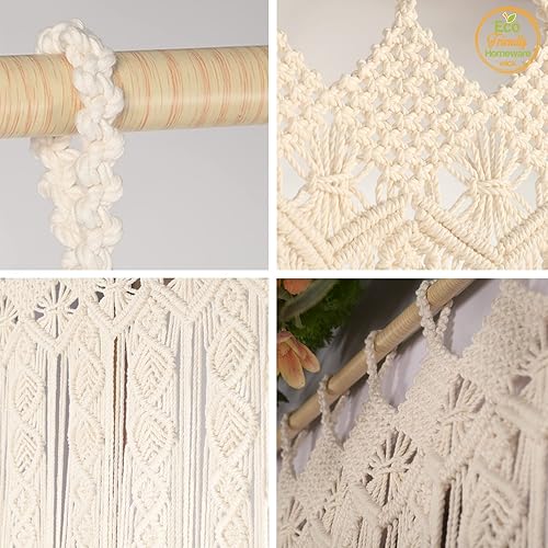 Miniatura 2 de Cortinas de macramé para colgar en la pared, telón de fondo bohemio, cuentas colgantes para puertas, cortina de cuentas, cuentas para puerta,