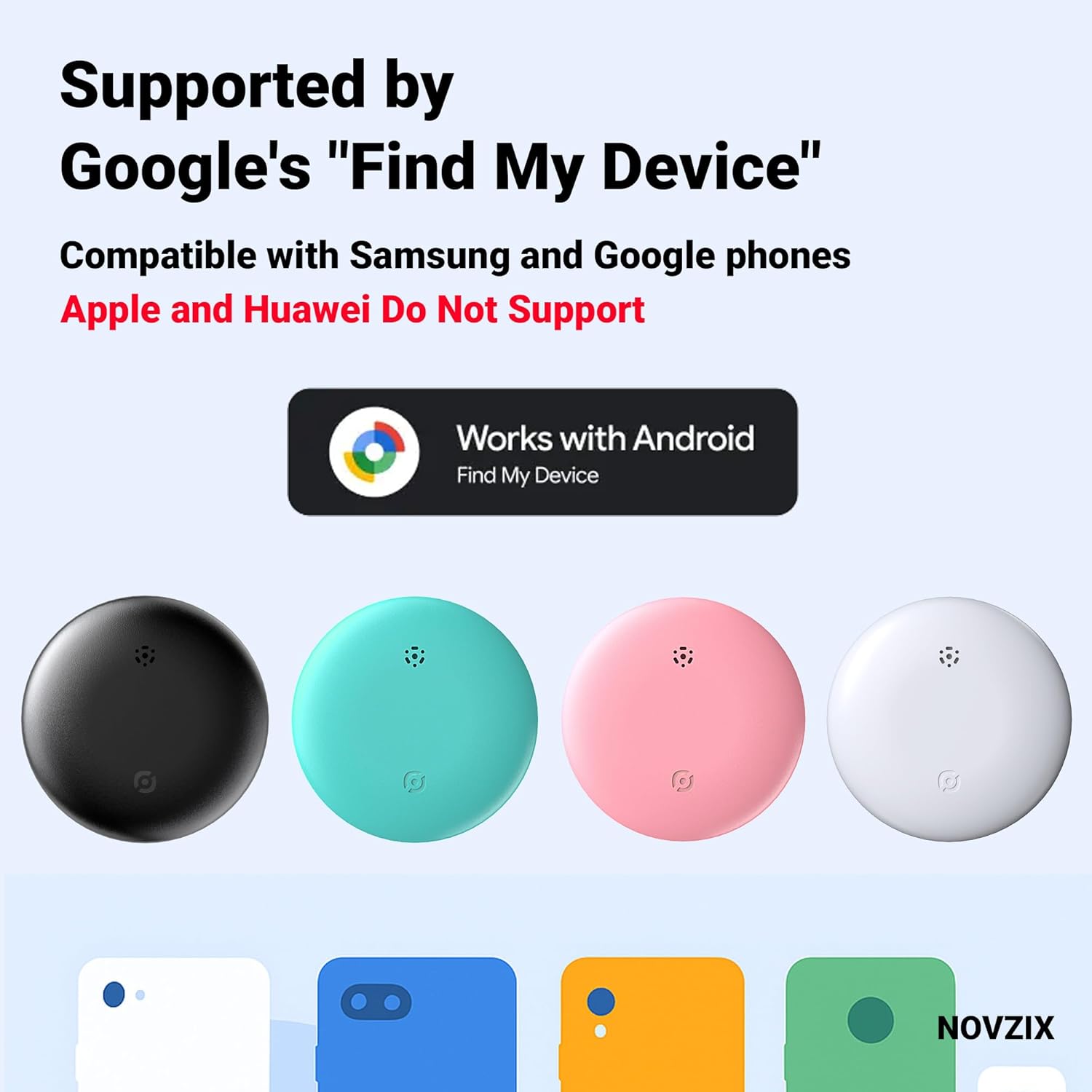 Android Compatible Air Tracker Tag - Tracker Tags for Android Phones, Supports Google Find My Device, 2025 New Model (Pink) - Image 2