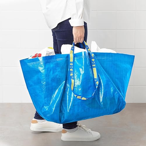 Miniatura 5 de IKEA FRAKTA Bolsa de transporte, azul, bolsa de compras de gran tamaño, juego de 2 piezas, Azul