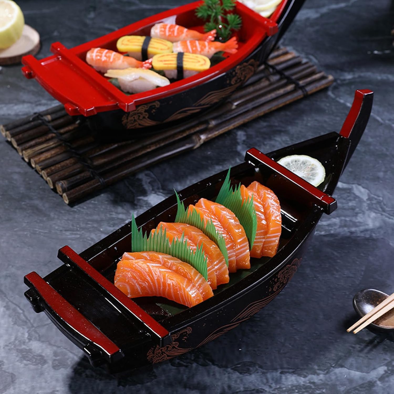 Practical Sushi Tray Serving Dish Texture Serving Plate Display Plate for Parties and Celebration Home Dining Decors