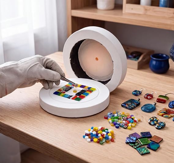 Love Charm Large Microwave Kiln Kit 15 Pcs Glass Fusing for DIY Jewelry