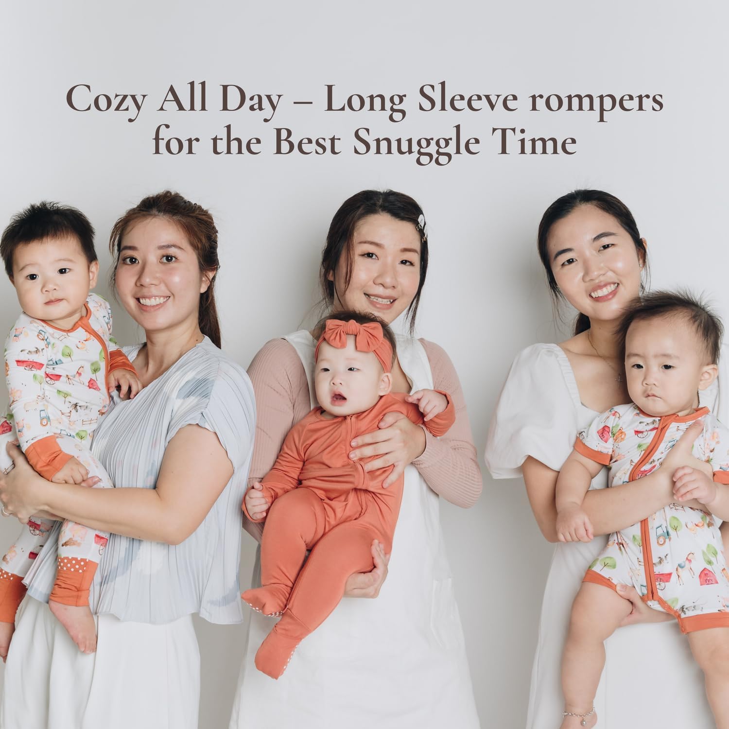 Viscose from Bamboo Baby Pajamas – Long Sleeve Onesie Baby Romper with 2-Way Zipper & Convertible Roll-Up Mittens & Footies Toddler Pjs for Boys & Girls