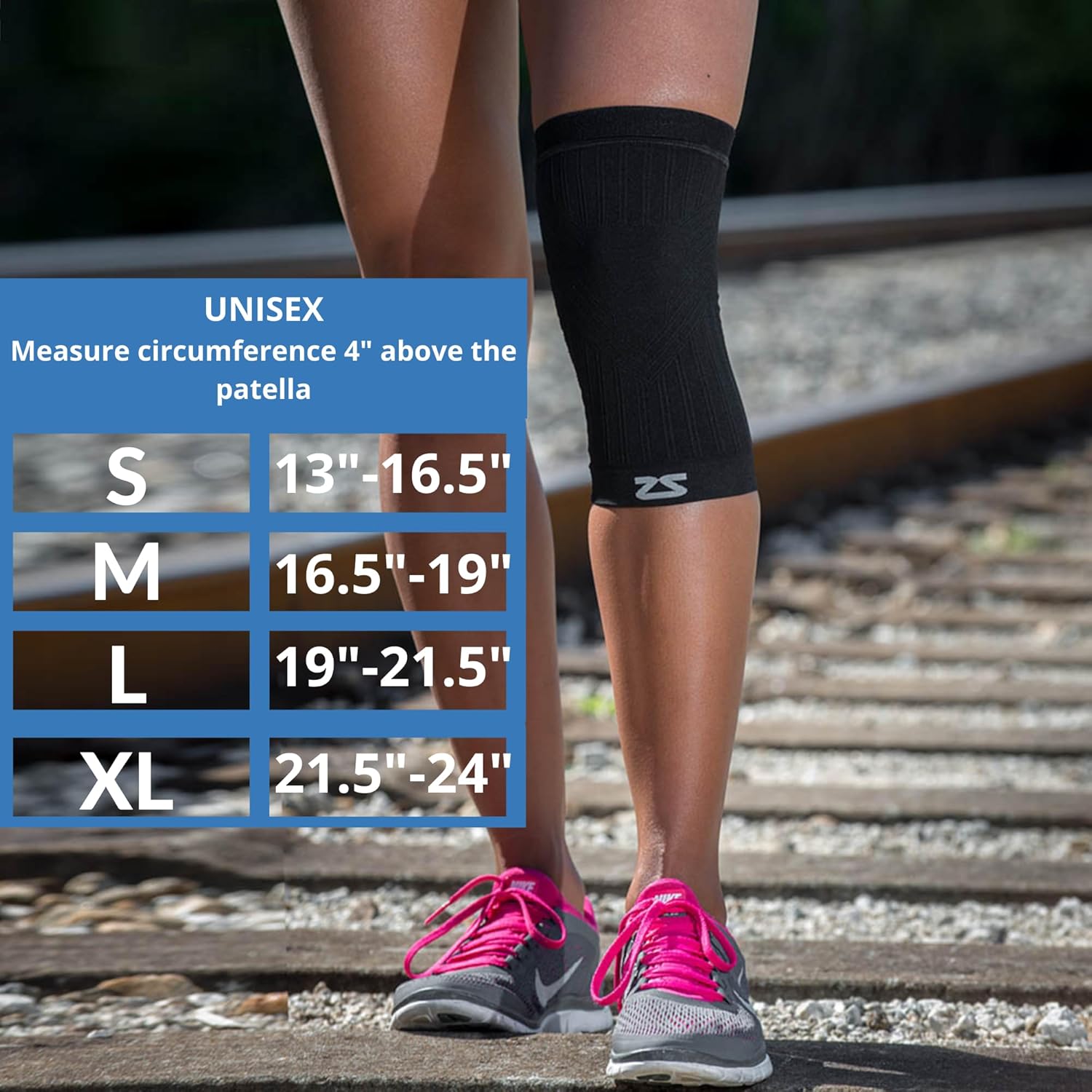 Zensah Compression Knee Sleeve - Knee Brace to Relieve Knee Pain and Treat Runners Knee for Men and Women - Image 2