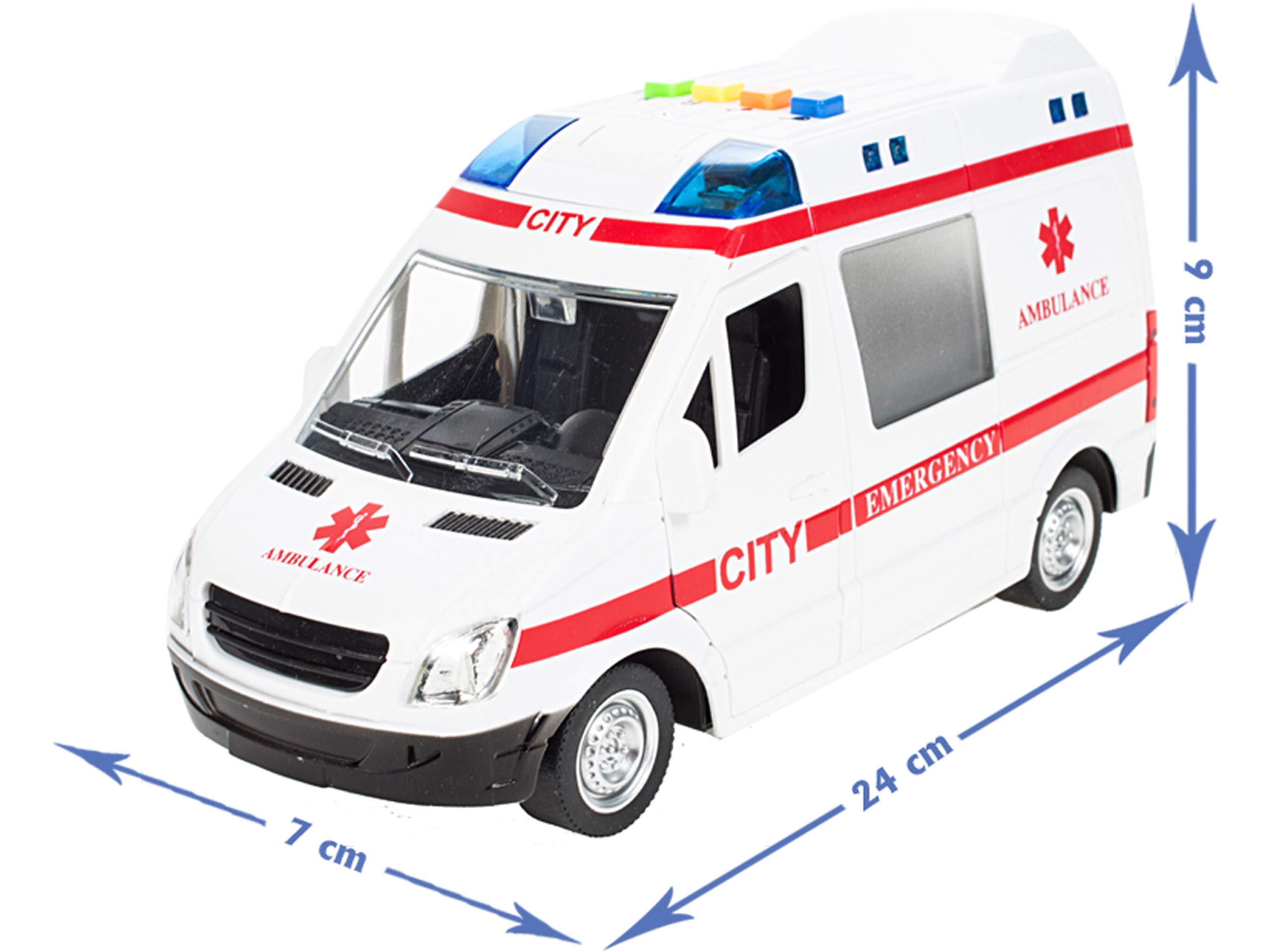 MalPlay 5901924207979 Ambulans Z Dźwiękiem 1:16 , Karetka ,wielokolorowy