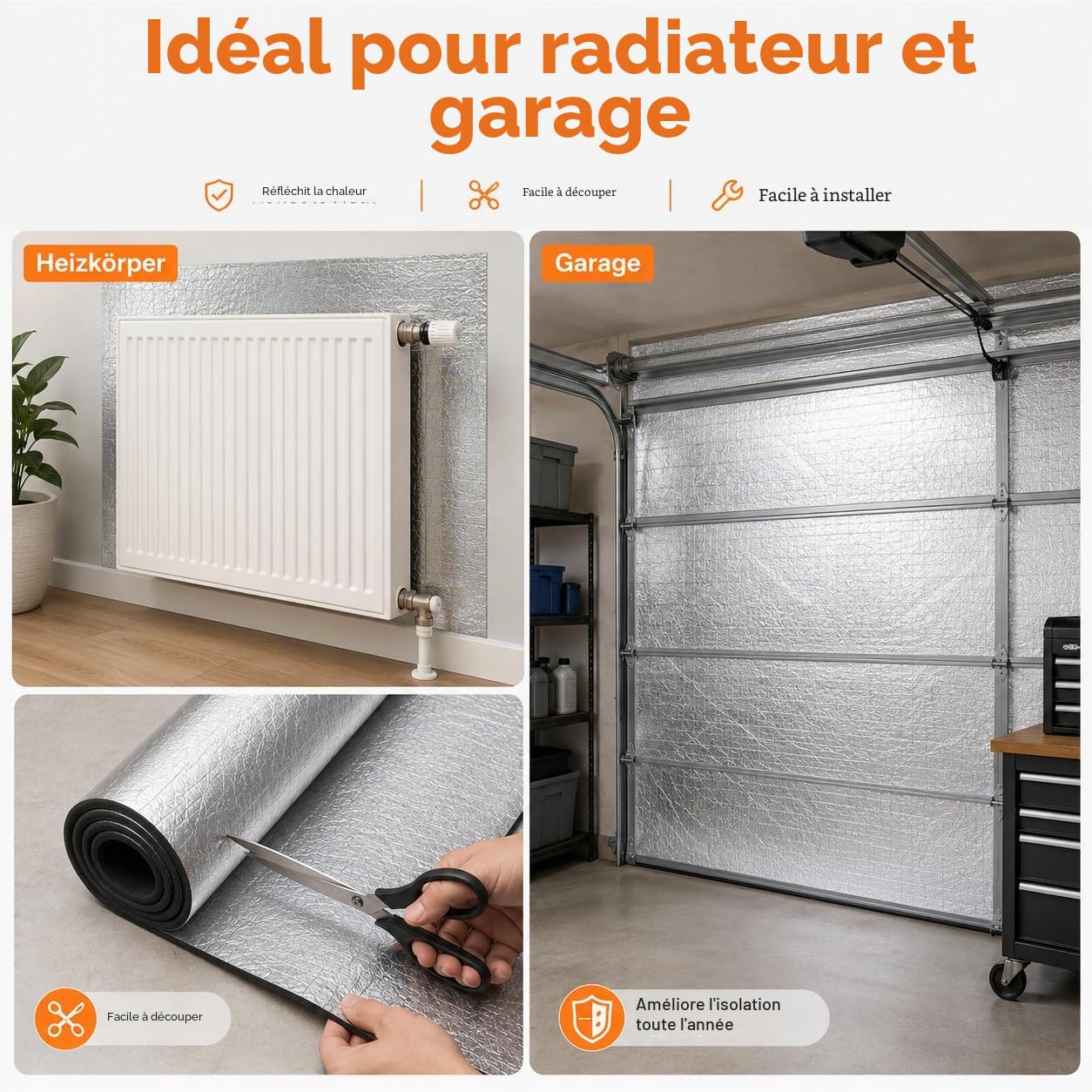 Isolant Thermique Autocollant, Feuille Isolante Phonique et Thermique, 7mm Aluminium Autoadhésif pour Loft, Sol, Mur, 32cm x 10m
