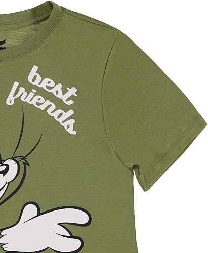 Miniatura 4 de Camiseta de batalla de Tom & Jerry para mujer, diseño vintage de dibujos animados de Hanna Barbera, diseño de gato y ratón con dobladillo curvado