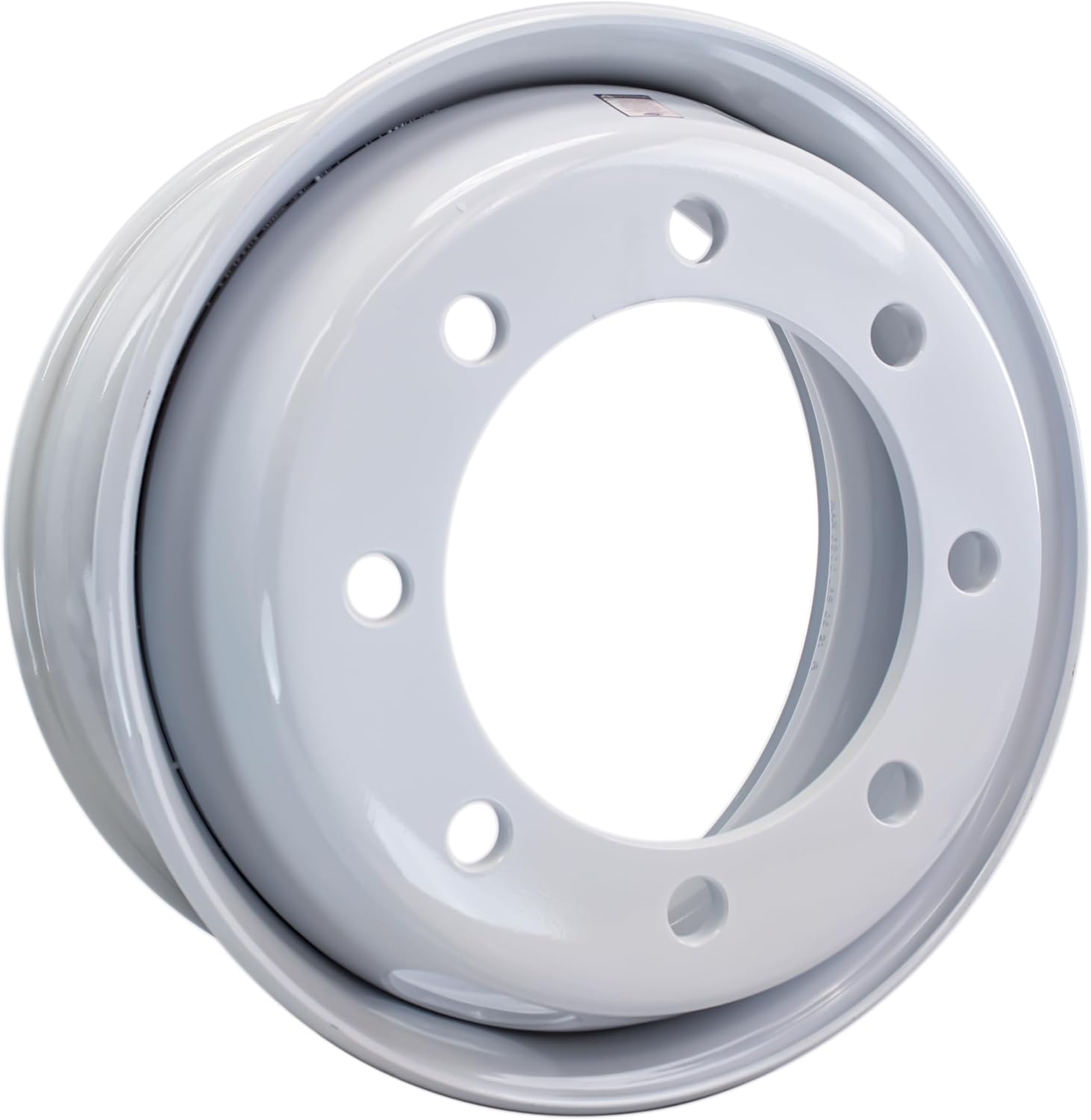 eCustomrim Trailer Wheel Dual 17.5X6.75 8 Lug On 275mm 8.77" Hub Piloted +/-5.59 Offset White Dually Rim