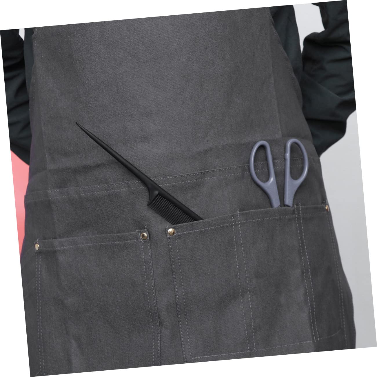 LIFKOME Grembiule Da Lavoro in Denim Regolabile Grembiule Tasche Multiple Professionale Per Parrucchiere Cameriere Cucina