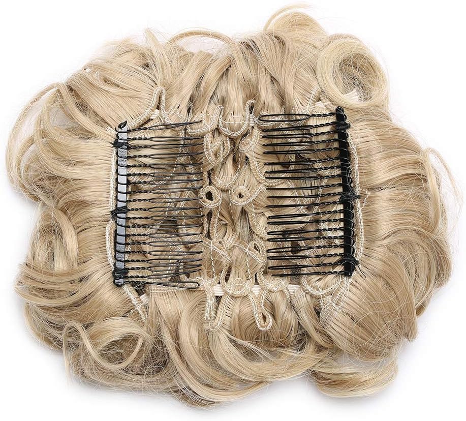 Real Thick Comb Clip in Messy Curly Bun Hair Extension Chignon Updo Hair Piece Short Hair Wavy Scrunchie Wedding Hairpiece - Image 4