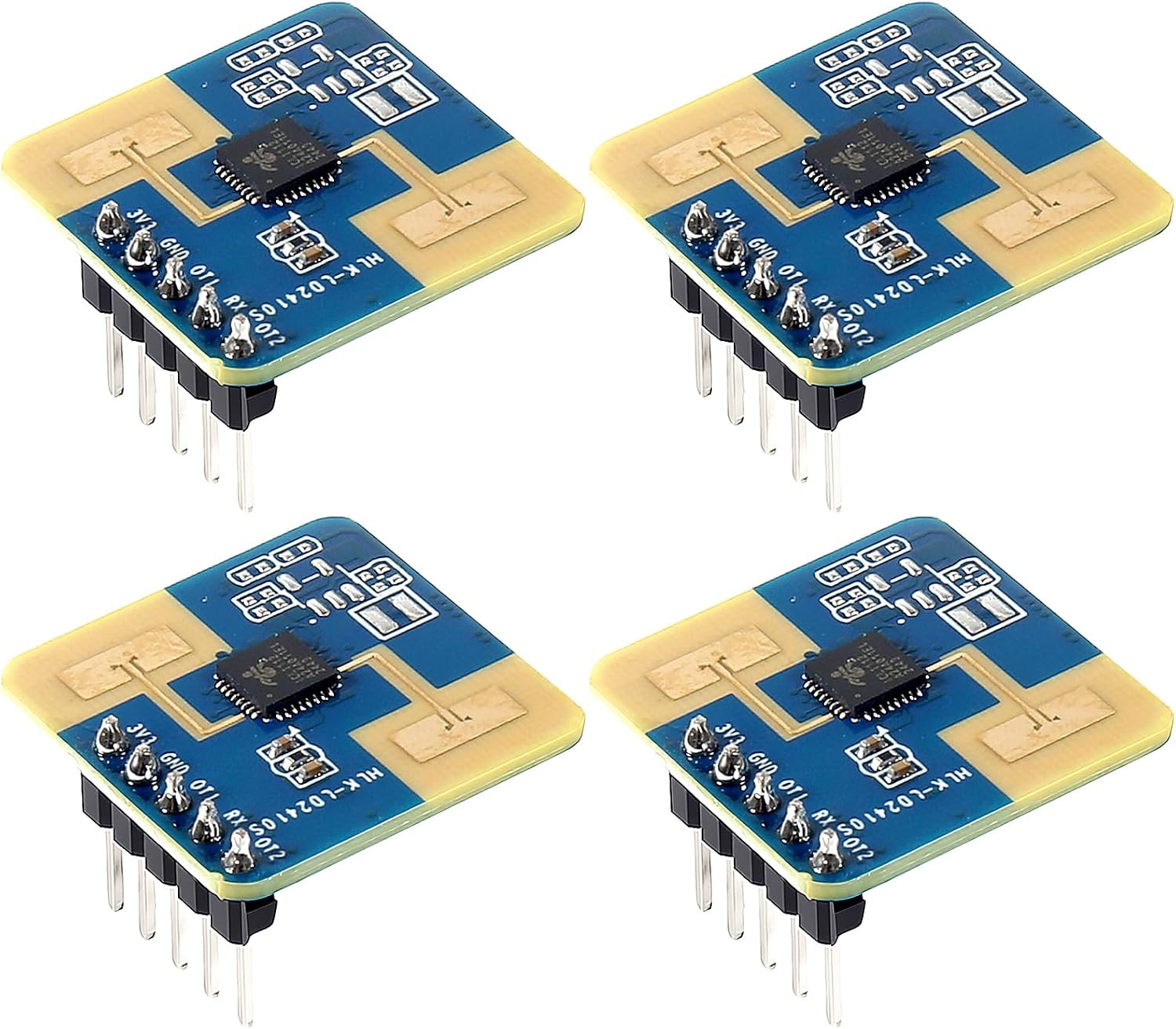 4pcs LD2410S Human Presence Radar Sensor Module HLK-LD2410 LD2410 Millimeter Wave Non-Contact 24GHz ISM Band Serial Port IO Level Output