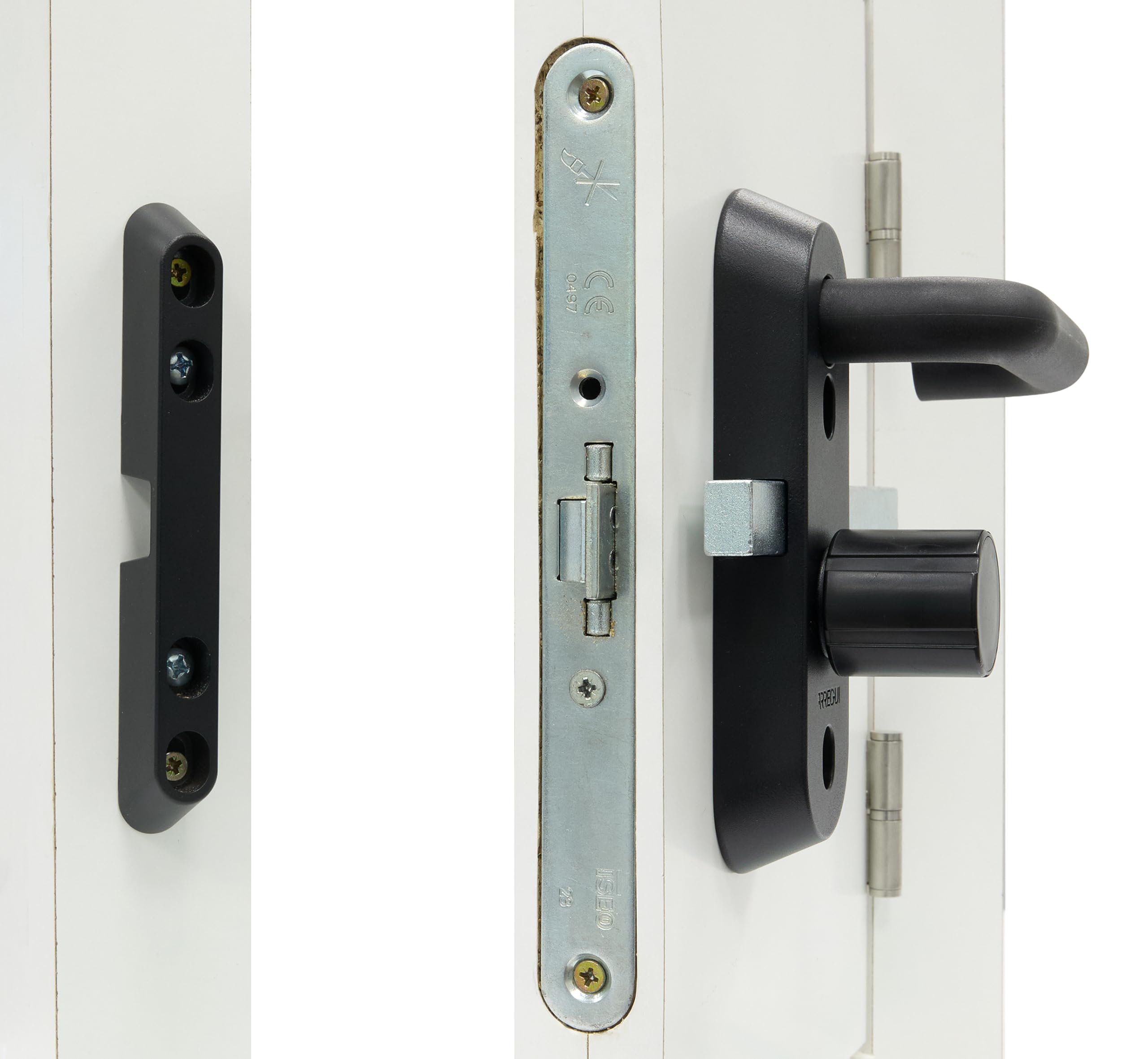 ARREGUI Duplex MMT7214 Sistema di Chiusura per Porte Cantina | Soluzione di Sicurezza Completa con Chiavistello Integrato e Cilindro | 5 Chiavi Incluse | per Porte da 72 mm