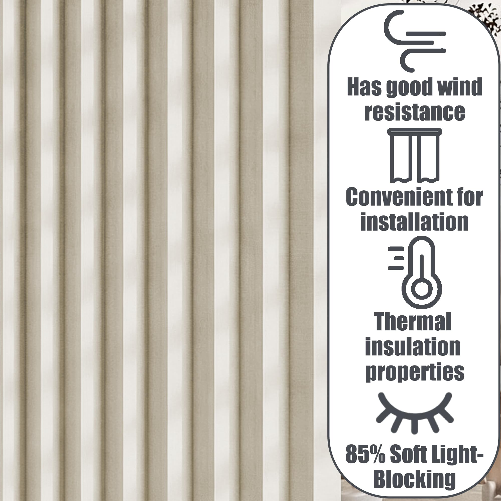 Tende a Soffietto Oscuramento Protezione Dal Vento 220x205cm bianco