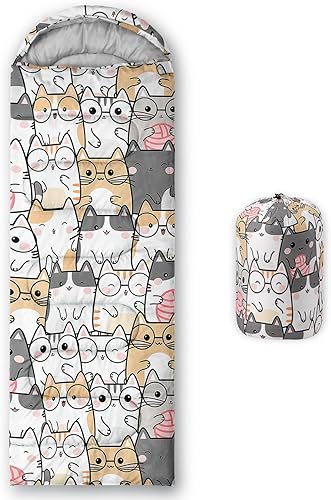 Miniatura 43 de QOOMO - Saco de Dormir para Acampar, para 3 Estaciones, Clima Cálido y Fresco, Ligero, Resistente al Agua, para Adultos y Niños, Equipo de Camping