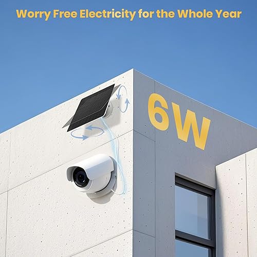 Miniatura 4 de FlexSolar Paquete de 1 panel solar de 6 W para cámara de seguridad al aire libre, cargador solar USB de 5 V compatible con cámara de batería
