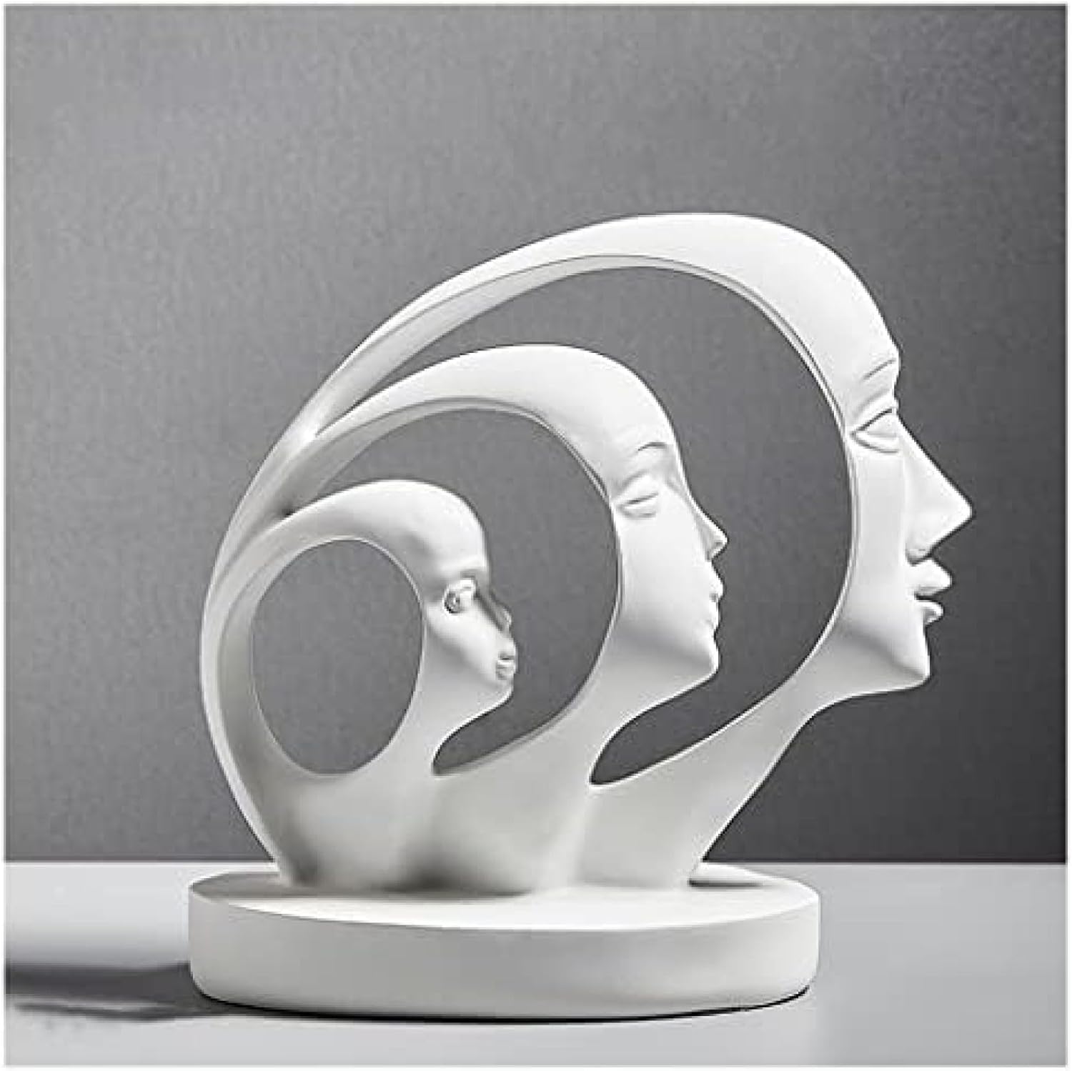 Statue Bust Decoration, Bookshelf Decor Accents, Resin Face Abstract Sculptures, Black and White Decor for Living Room, Knick Knacks Gifts, Decoration E