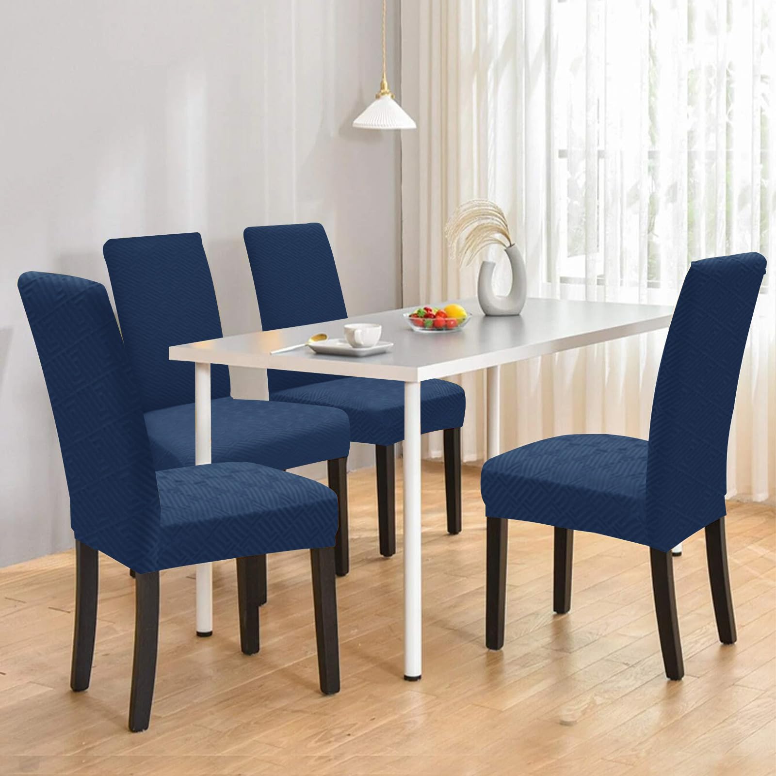 4 Housses De Chaise YSTELLAA Extensibles | Protection Anti-Taches Gris Clair | Lavable Machine
