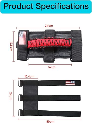 Miniatura 6 de Paquete de 2 asas de agarre de barra antivuelco, asas de paracaídas para Jeep Wrangler CJ YJ TJ JL JK LJ JLU JKU Sahara Freedom Rubicon, Gladiator