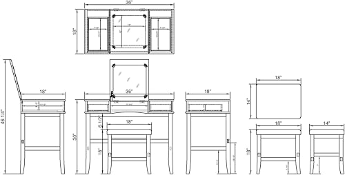 Miniatura 26 de Jackson Juego de tocador para recámara, Crema