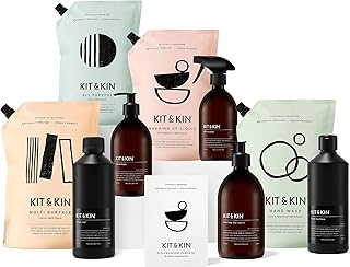 Kit & Kin Eco Kitchen Cleaning Bundle | Non-Toxic Plant-Based Cleaning Products | 100% Naturally Derived Food Grade Cleaners | Refillable range