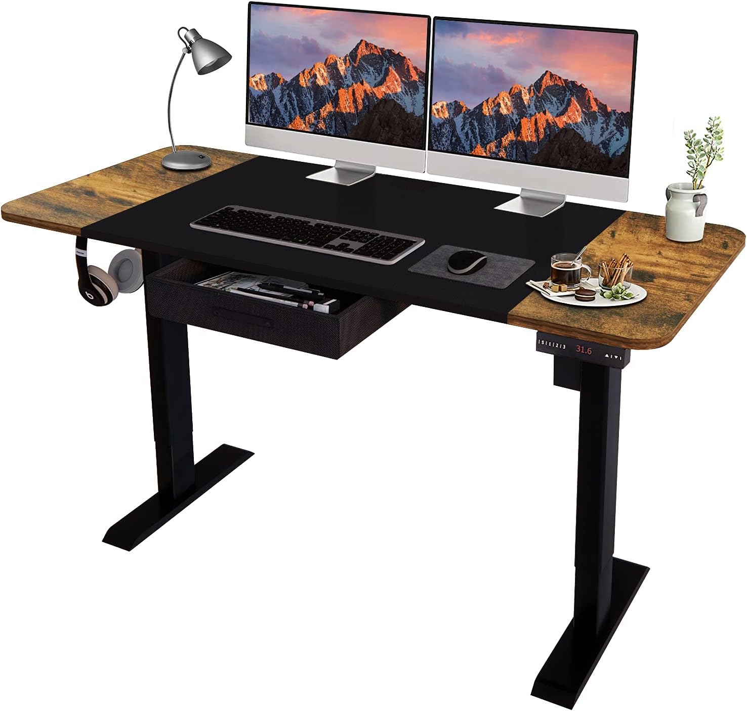 POXURIO Electric Standing Desk, Height Adjustable Lift