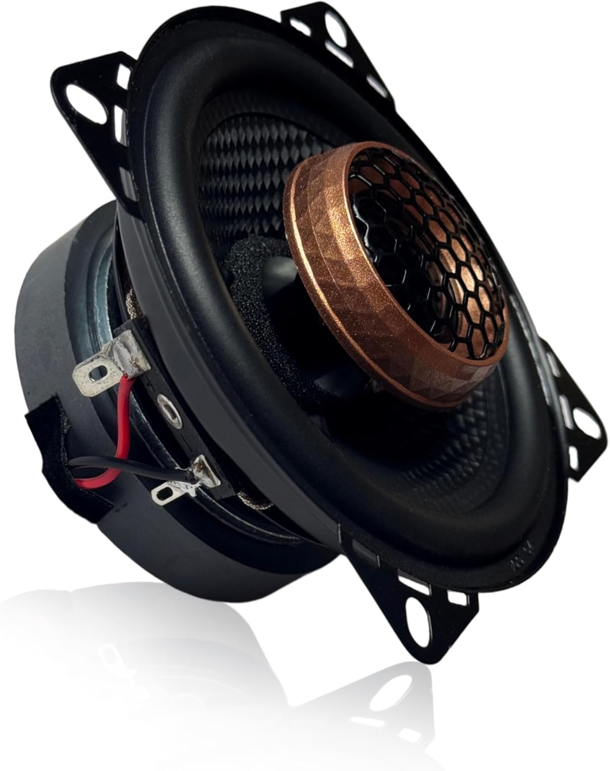Warzone 2X WZ40PTi 4-Inch Super Coaxial Speaker Pair, 4 Ohm, 350W Max, 80W RMS, 90dB Sensitivity, Ferrite Magnet Woofer & PEI Dome Tweeter for Pro Car Audio