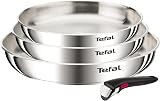 Tefal Ingenio Emotion Pfannen-Set, 3-teilig, 22/24 / 28 cm + abnehmbarer Griff, Edelstahl, unbeschichtet, induktionsgeeignet, backofenfest, spülmaschinengeeignet - 1