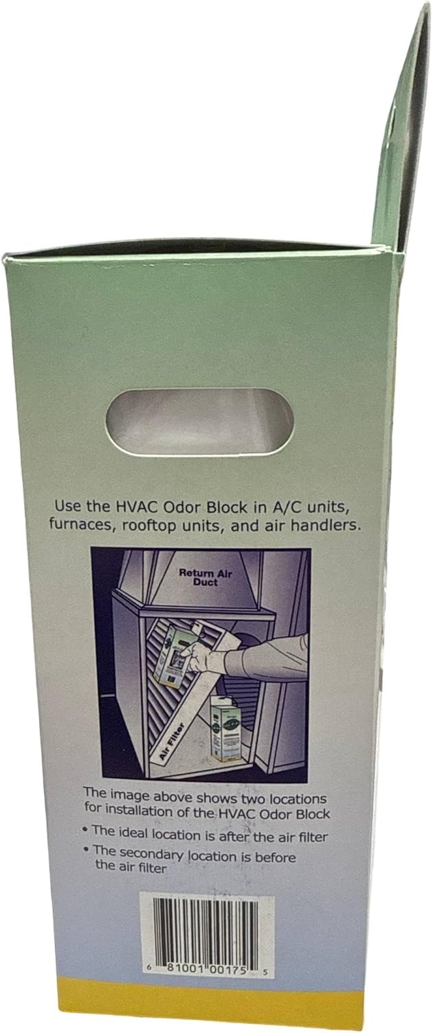 Nu-Calgon 6106-00 (Previously 61060) HVAC Odor Block for Residential AC & Heat Pumps | Up to 3 Ton Systems