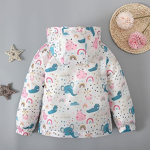 Miniatura 4 de Niños pequeños Niño Niñas Capucha Abrigo Lindo Patrón Impresión Cremallera Chaqueta Cárdigan Manga Larga Sudadera