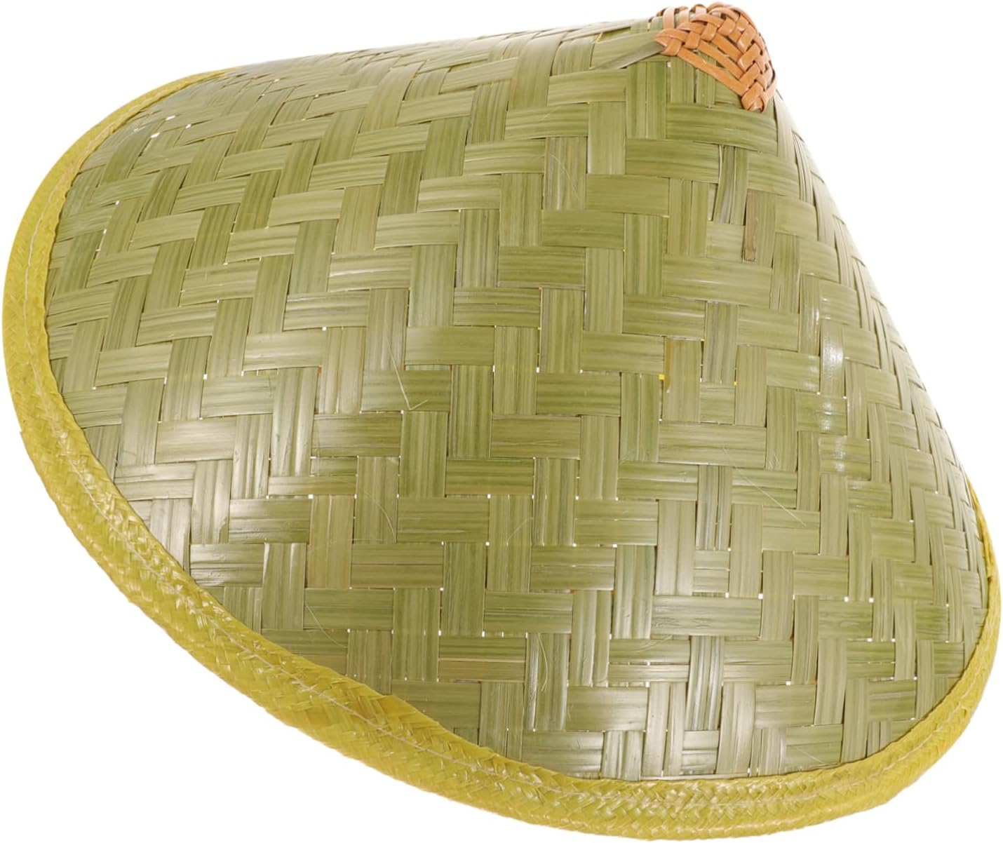 Chinese Style Bamboo Hat for Men, Conical Sun Hat 36cm Olive Green