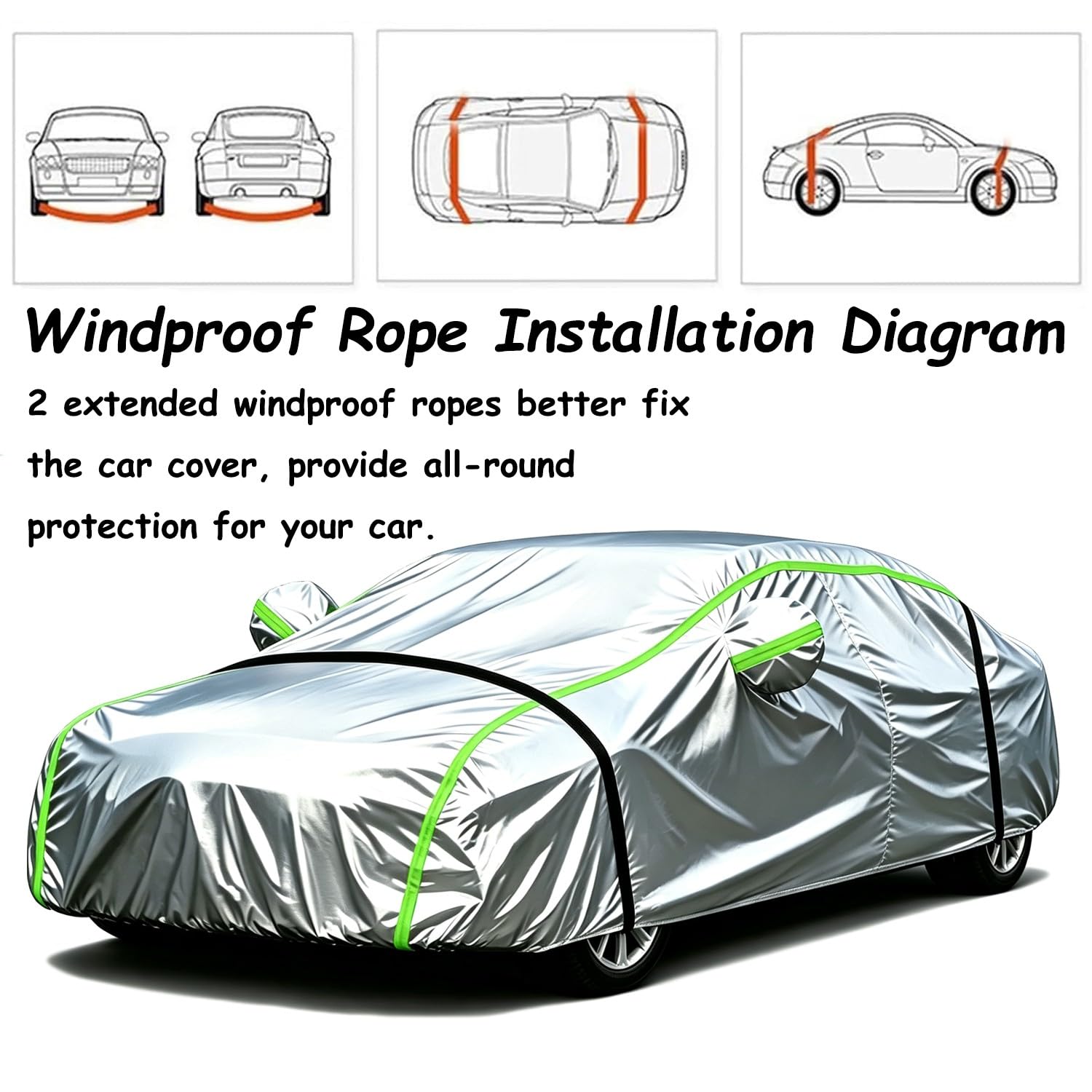 Telo Copriauto per F-150 SuperCrew Standard Bed (2009-2014) | Copriauto leggero su misura, Protezione UV & resistente all'acqua, Antivento & antifurto, Adattamento elastico aderente