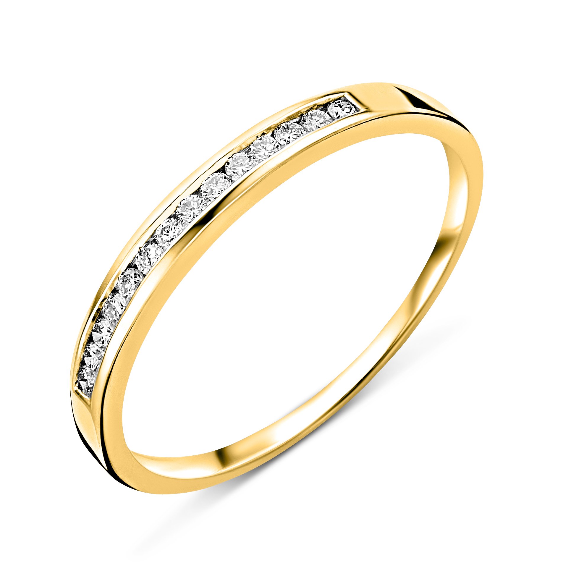 Miore Damen Ring 18 Karat 750 Gold Diamant Brillianten 0.10 ct Gelbgold