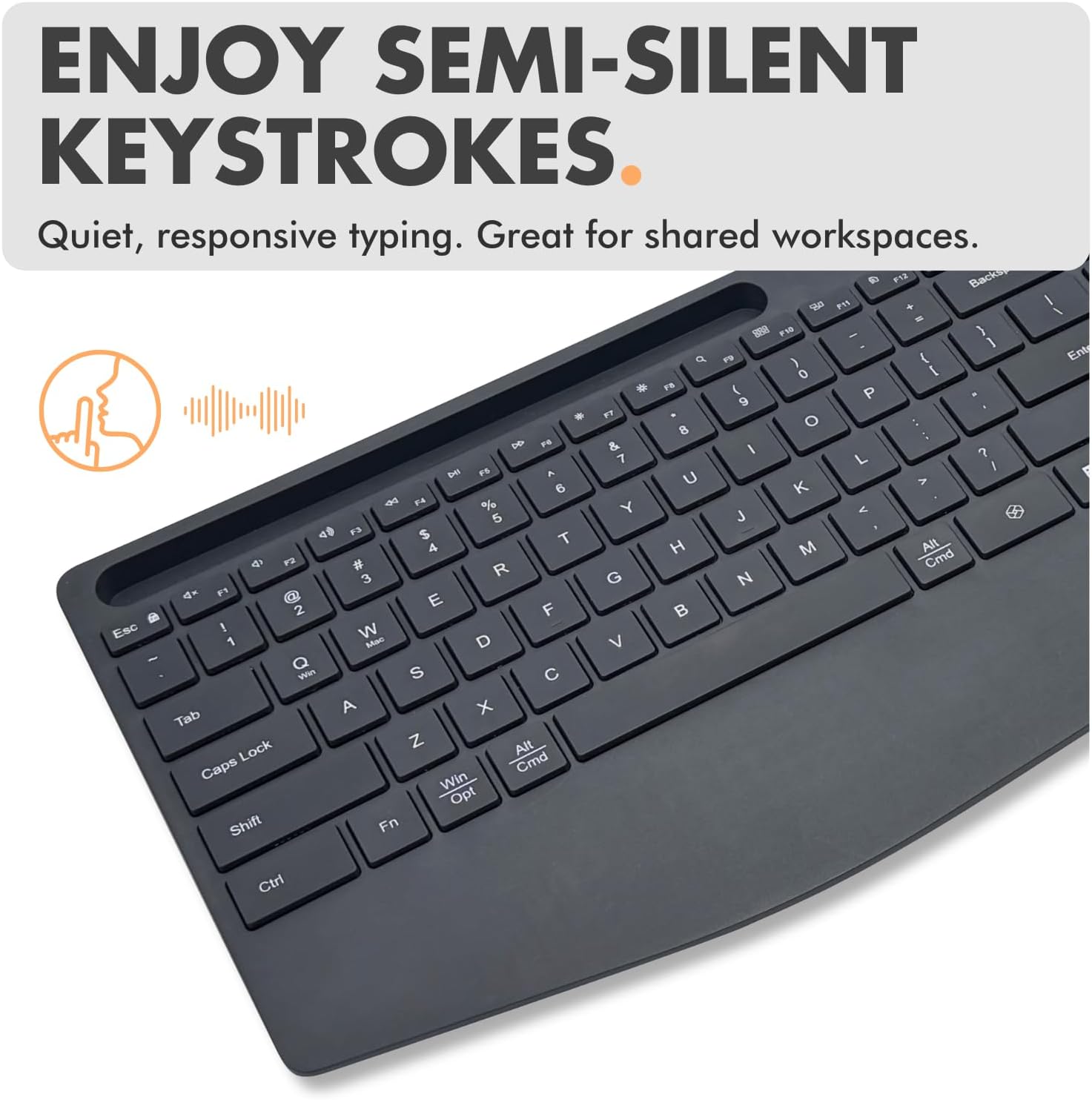 X9 Wireless Keyboard and Mouse Combo (Bluetooth + 2.4GHz) - Quiet, Full Size, Multi Device Keyboard and Mouse Wireless Combo with Wrist Rest, Phone Holder for Windows, PC, Laptop, Mac, Phone