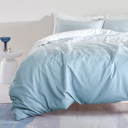 Miniatura 3 de SLEEP ZONE Juego de funda de edredón con estampado de color degradado, 4.23 ozm, ultra suave, cierre de cremallera, lazos en las esquinas, 3 piezas,