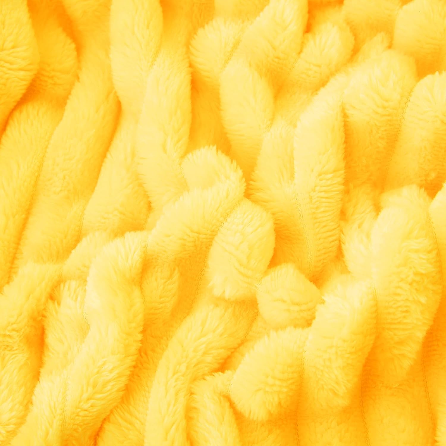 Bright Yellow Fleece Throw Blanket 50”×60” for Couch Sofa Bed,Super Soft Cozy Plush Microfiber Flannel Blanket with Stripes Design Lightweight for Adults,Woman,Girls - Image 5