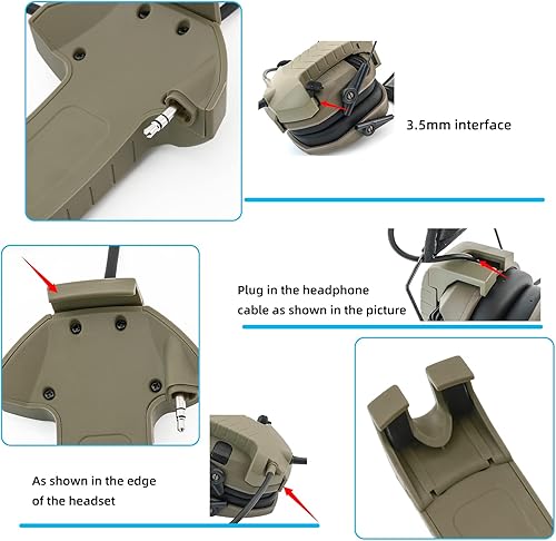 Miniatura 7 de Micrófono y PTT para auriculares con cancelación de ruido Walkerrazor Airsoft (bronceado)