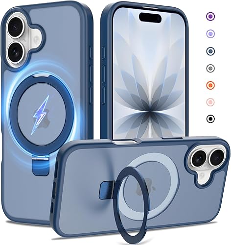 Miniatura 12 de Funda con soporte ultra magnético para iPhone 17 Pro Max [protección militar contra caídas] [compatible con MagSafe] a prueba de golpes, translúcida