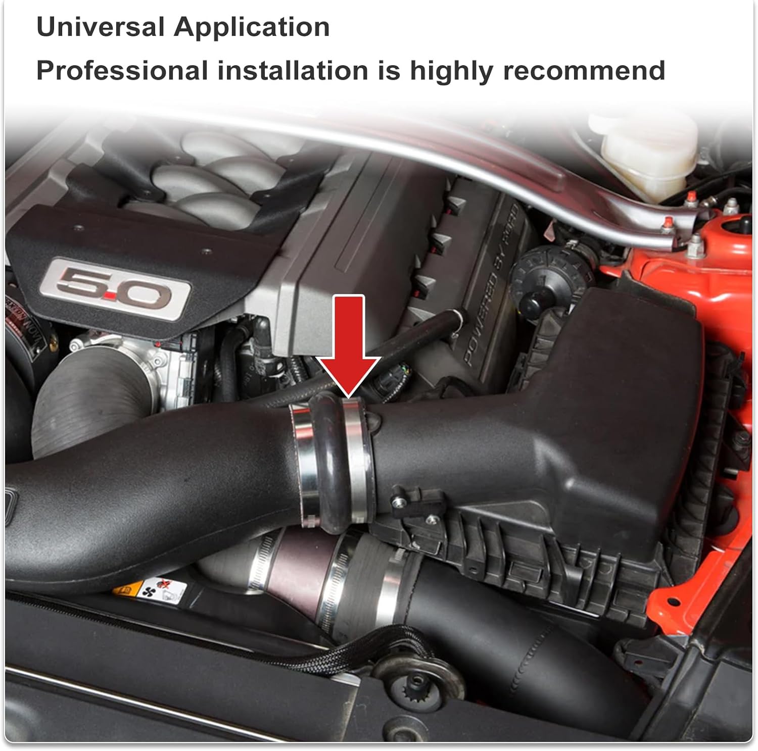 Turbo Intercooler CAC Hose Boot Kit with T Bolt Clamp Compatible with Ford F250 F350 7.3L Diesel 1999-2003 (Black)