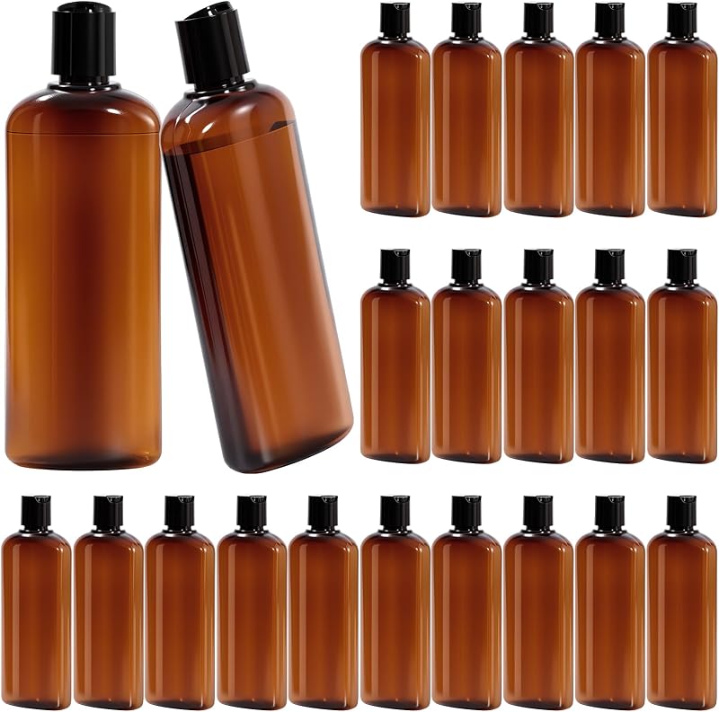Domensi Frascos Plásticos Recarregáveis para Viagem, 300 mL, Marrom, Pacote com 24