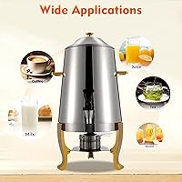 Vista 7 de Dispensador de bebidas calientes, urna eléctrica de café de 13 L, dispensador de bebidas frías y calientes de acero inoxidable con tabla