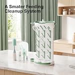 Momcozy Bottle Brush Kit, Innovative Push-Press Design for Better Cleaning - Baby Bottle Cleaner Brush for Baby Bottle,Nipples, and More - Can Generate Foam for Better Cleaning, Green