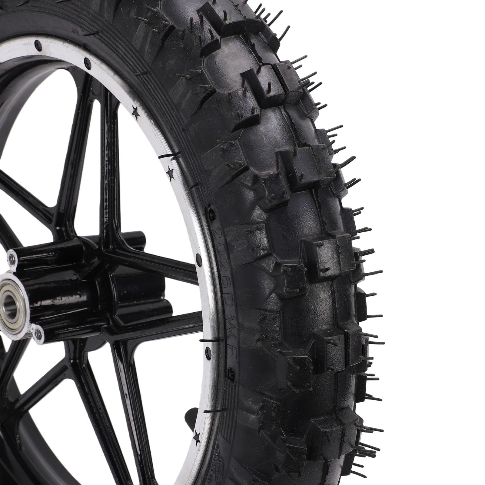 Fockety Zespół Opony do Felgi, 2,5 10 Cali 12 Mm wał 2,50-10 Zespół Opony do Koła Roweru Terenowego Mini Kieszonkowych kół Motocyklowych Obręcz Dętki Opona Pit Dirt Bike Parts (Tył)
