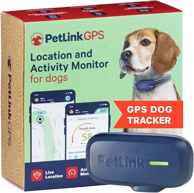 PetLink GPS Dog Tracker - Real-time Pet Tracker Collar - Waterproof Dog ...