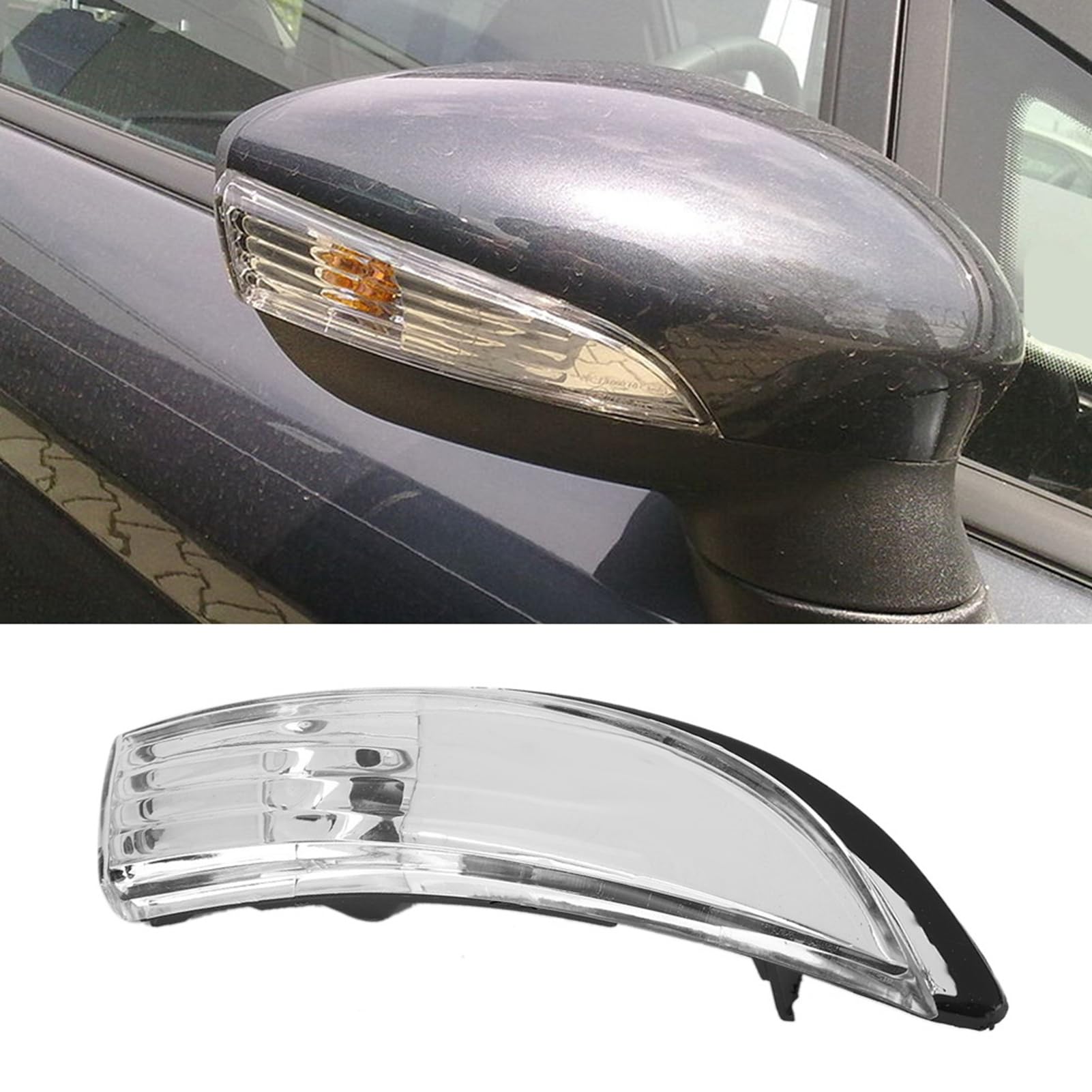 Tbest Specchietto,Fiesta Car Wing Mirror 2016, Fiesta Coperchio Indicatore Porta Specchietto Trasparente Adatto Per Fiesta Mk7/Mk7.5 2009-2017Lato Sinistro (Destra 57731FJ020)