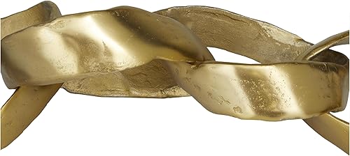 Miniatura 2 de Deco 79 Escultura de cadena de aluminio, 20 x 8 x 4 pulgadas, oro
