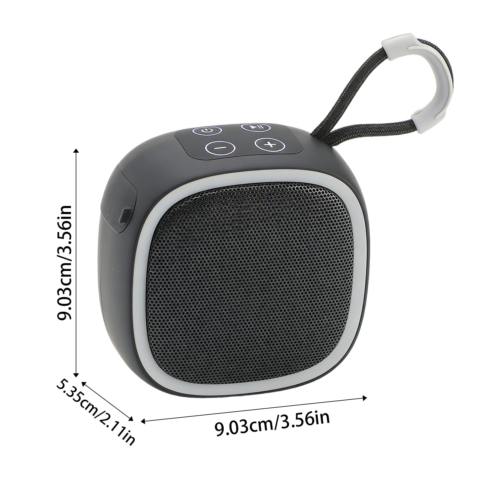Cassa Bluetooth portatile personalizzata con foto, nome o logo – Altoparlante compatto con maniglia per escursioni, viaggi – Cassa wireless personalizzata regalo uomo, donna, idee affari (Nero)
