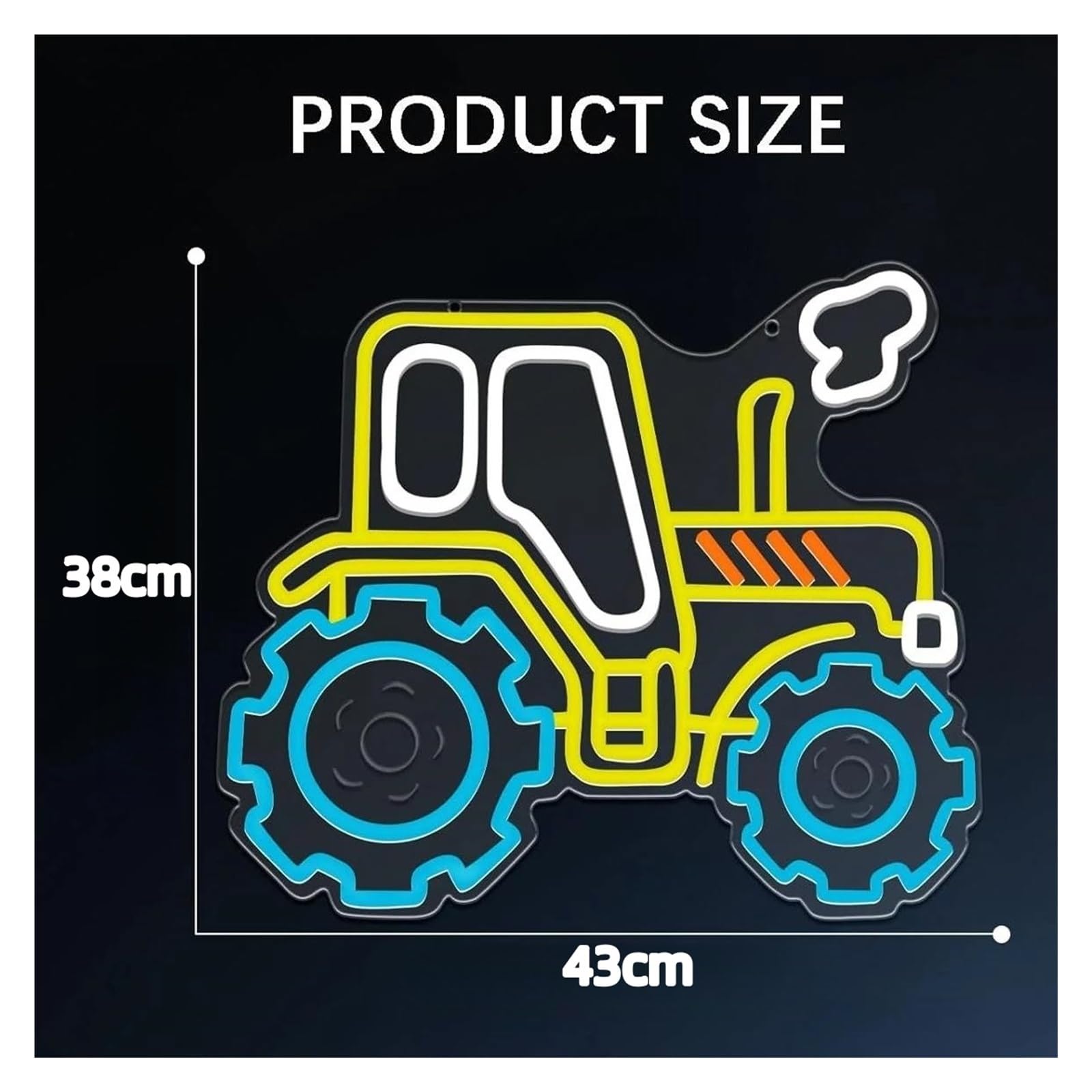 Decoración Lámparas Letreros De Neón De Tractor, Luz LED Rústica De Granja Para Garaje, Sala De Juegos, Habitación Infantil, Cueva De Hombre, Hogar, Bar Decoración 43cmx38cm