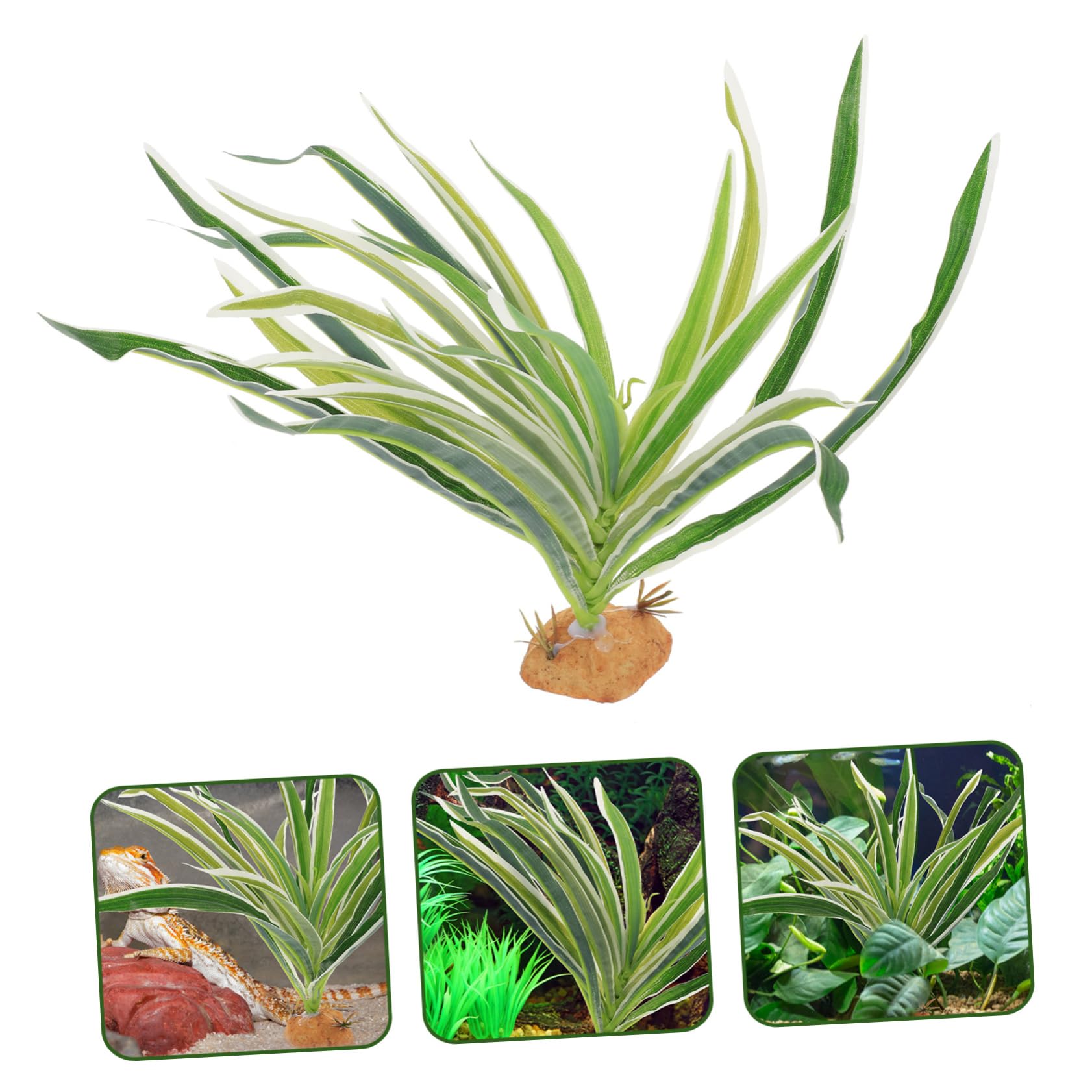 Angoily 4piezas Planta Artificial para Terrario De Reptiles Decoración De Acuario Verde Simulación De Planta para Habitat De Tortugas y Lagartos para Decorar Terrarios y Criaderos De