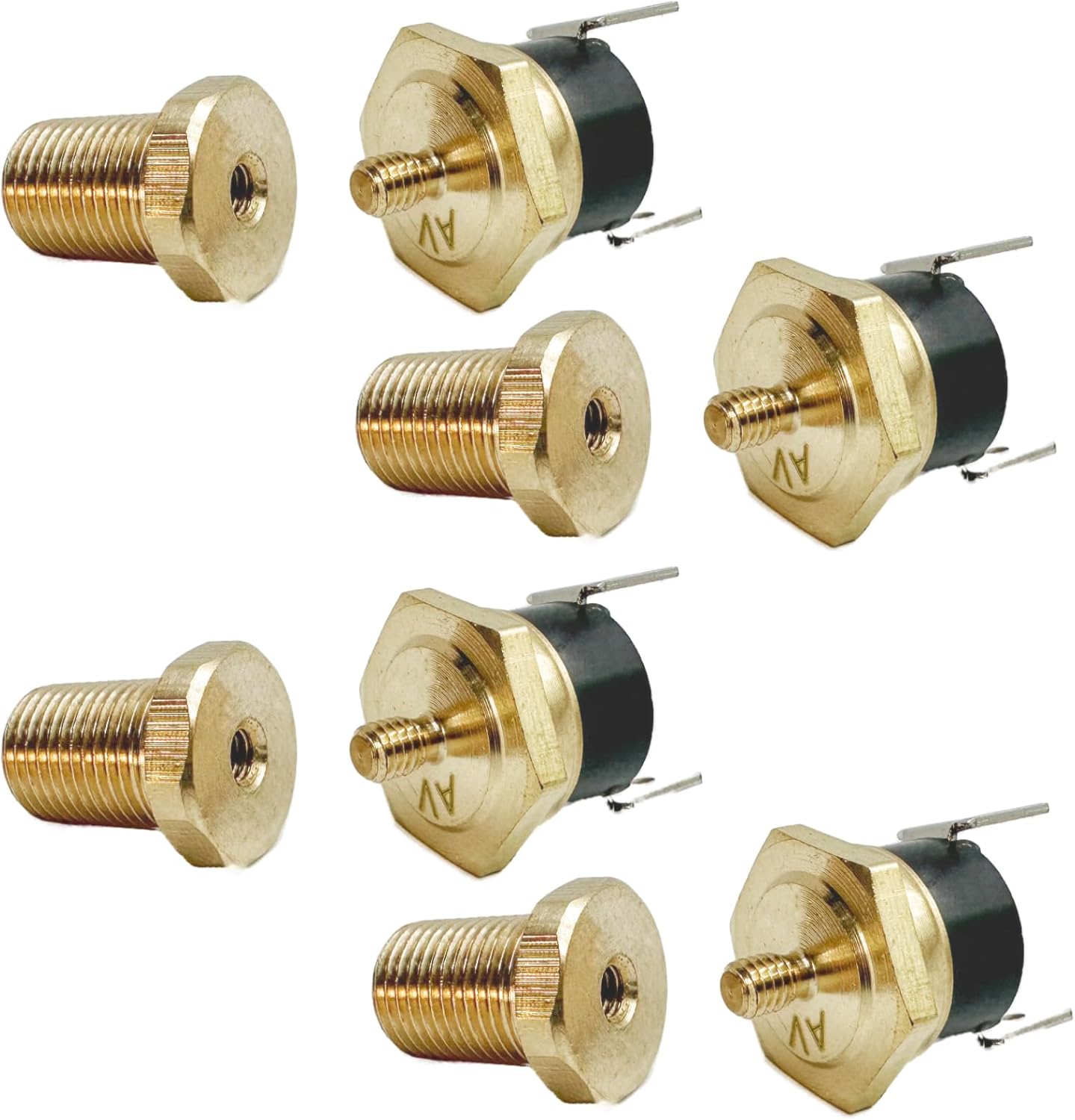 Electric Fan Thermostat Switch Temp Sending Unit NPT Thread Brass Thermo Probe 4-Pack (1/8" NPT, 160'F On - 145'F Off)