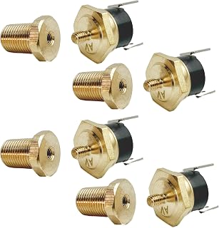 Electric Fan Thermostat Switch Temp Sending Unit NPT Thread Brass Thermo Probe 4-Pack (1/8" NPT, 190'F On - 175'F Off)