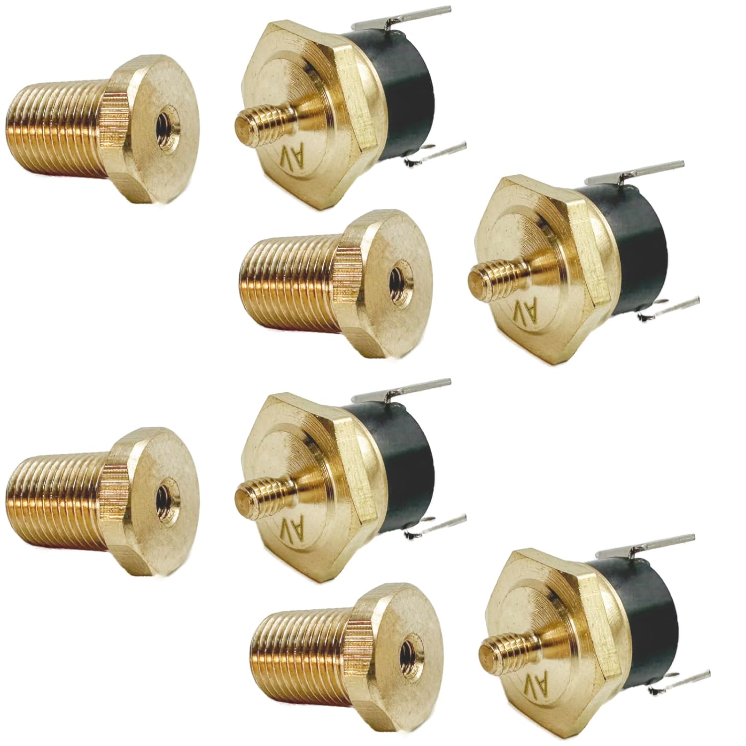 Electric Fan Thermostat Switch Temp Sending Unit NPT Thread Brass Thermo Probe 4-Pack (1/8" NPT, 210'F On - 195'F Off)